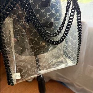 Stella McCartney Clear Shoulder Bag with Black Chain